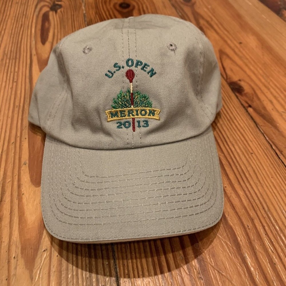 2013 US Open Merion USGA Golf Adjustable Cap/Hat Khaki Beige USGA Member